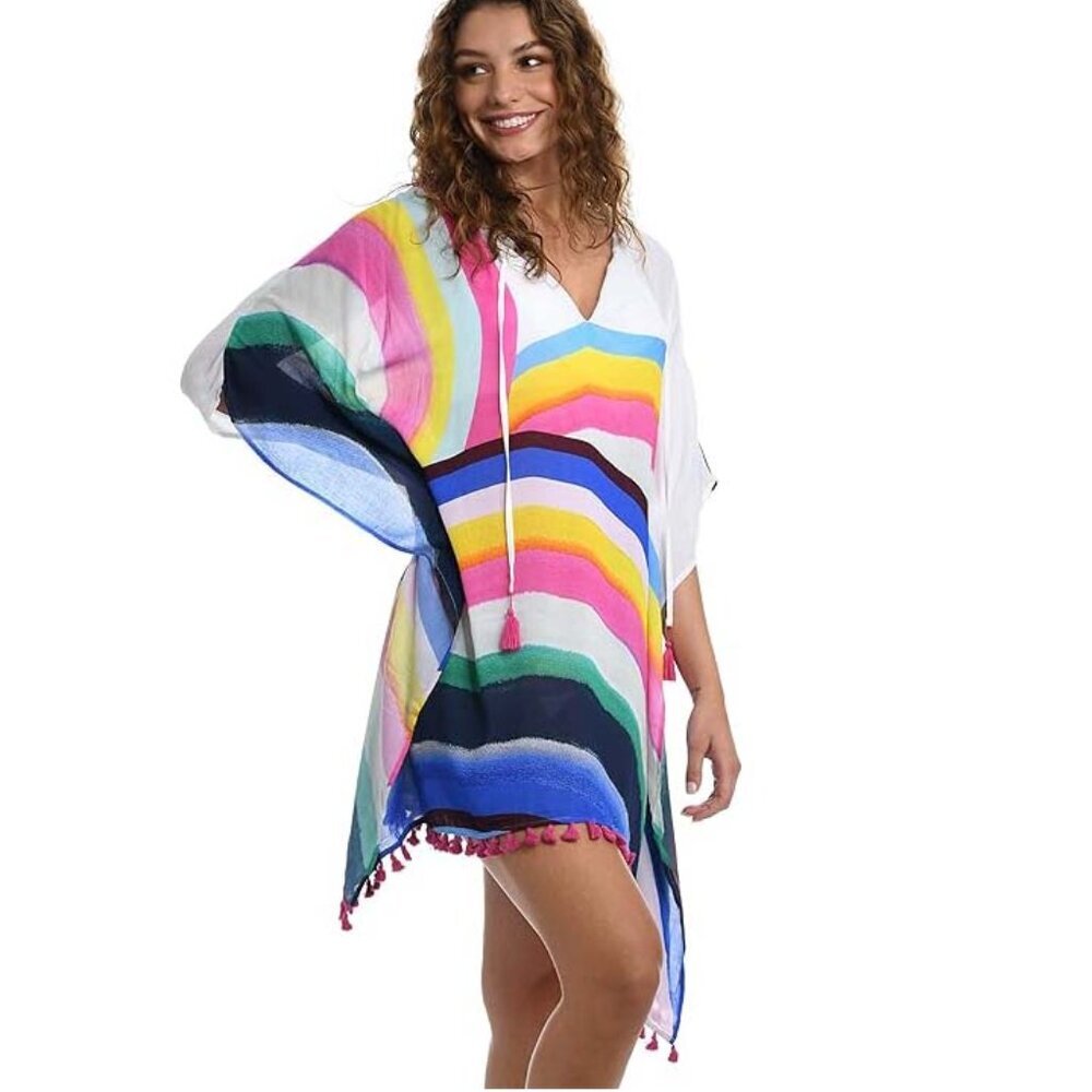 NWT Sunshine 79 Women's Rainbow RetroTunic Cover Up Dress S / M